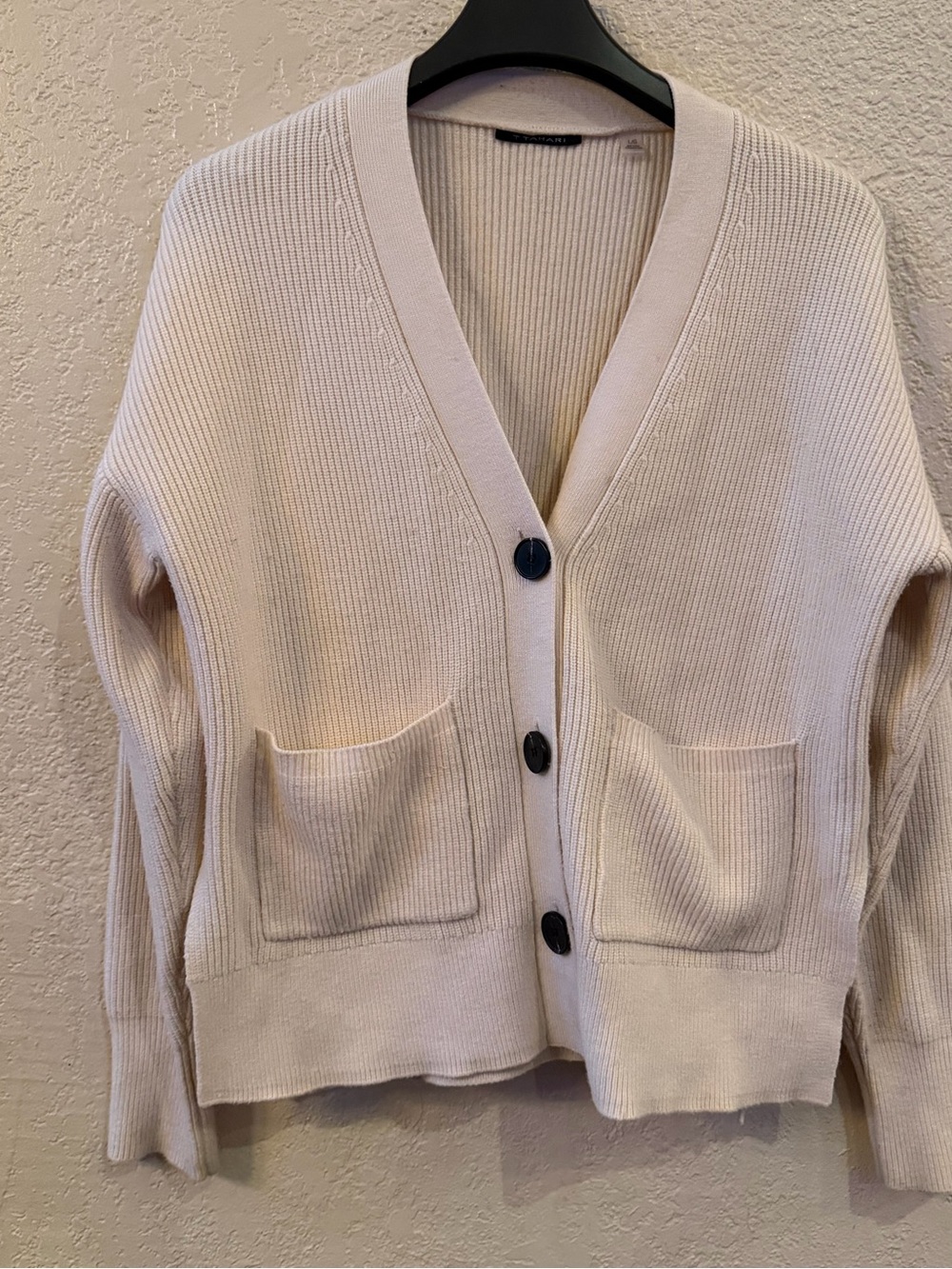 TTahari Button Down Knit Sweater Cardigan w/Side Slits & Pockets L
Cottagecore